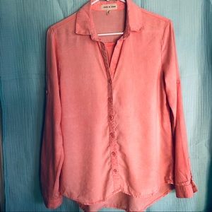 Anthro Cloth & Stone pink chambray button down